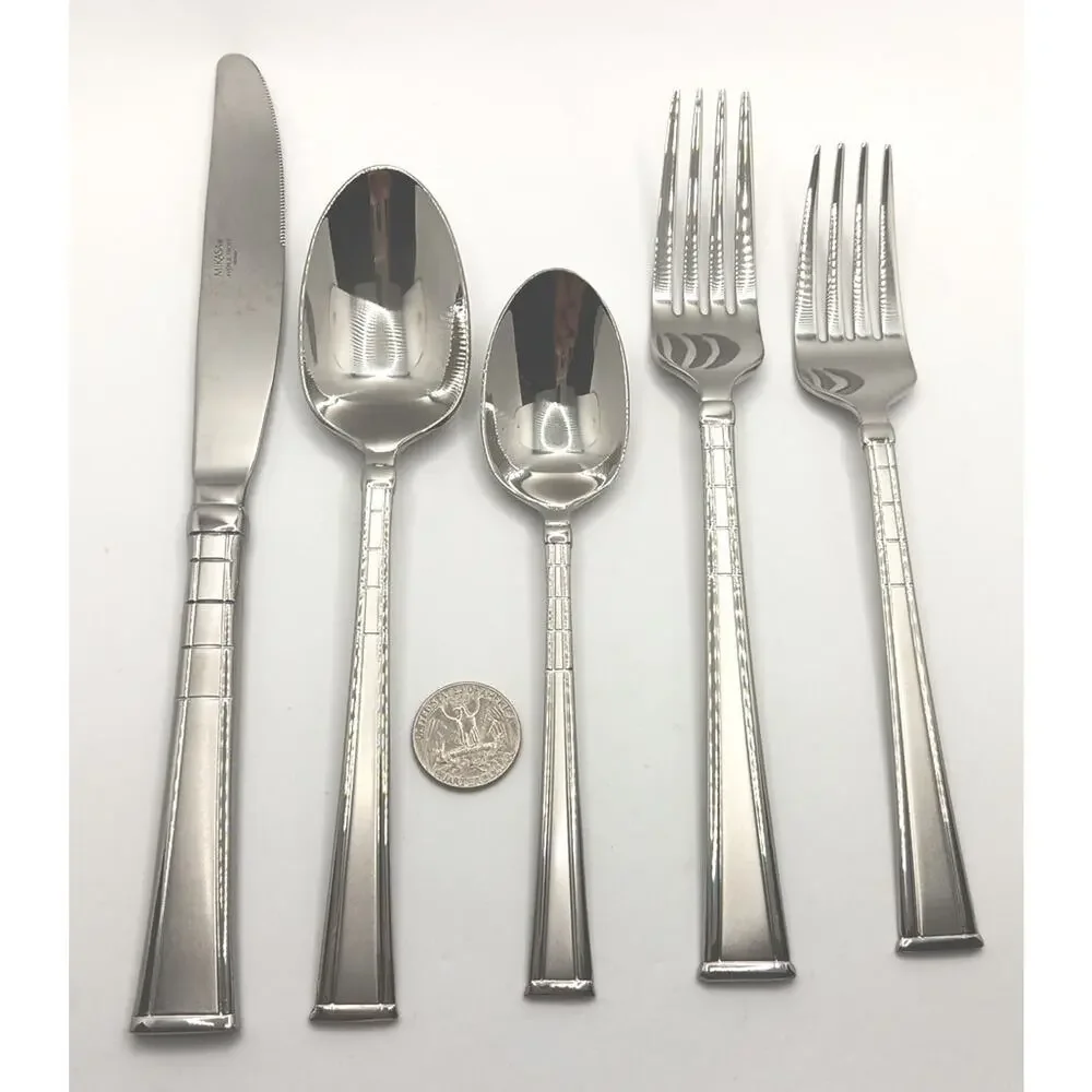 Mikasa Avenue Frost 45 Piece Set serves 9 persons Stainless Vietnam Flatware NOS